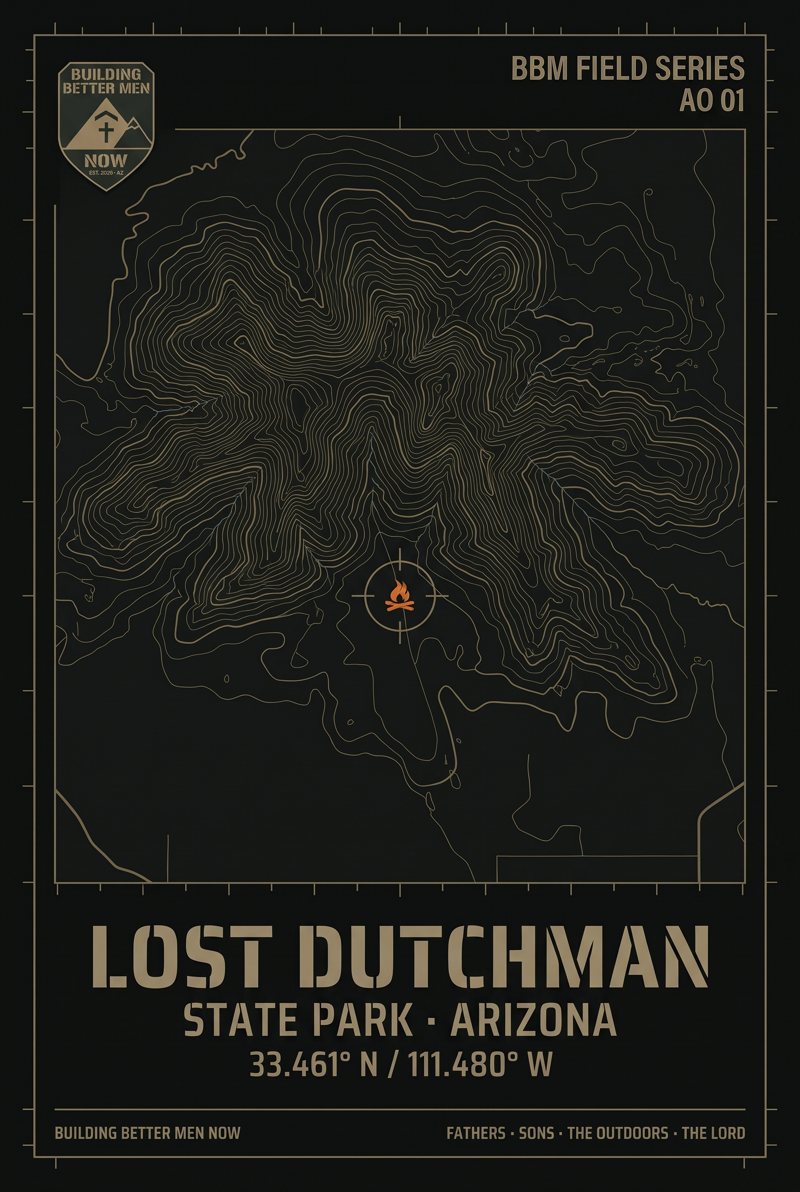 BBM Field Series AO 01 poster: Lost Dutchman State Park topo map