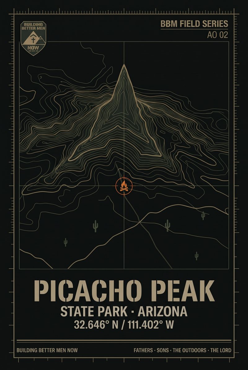 BBM Field Series AO 02 poster: Picacho Peak State Park topo map