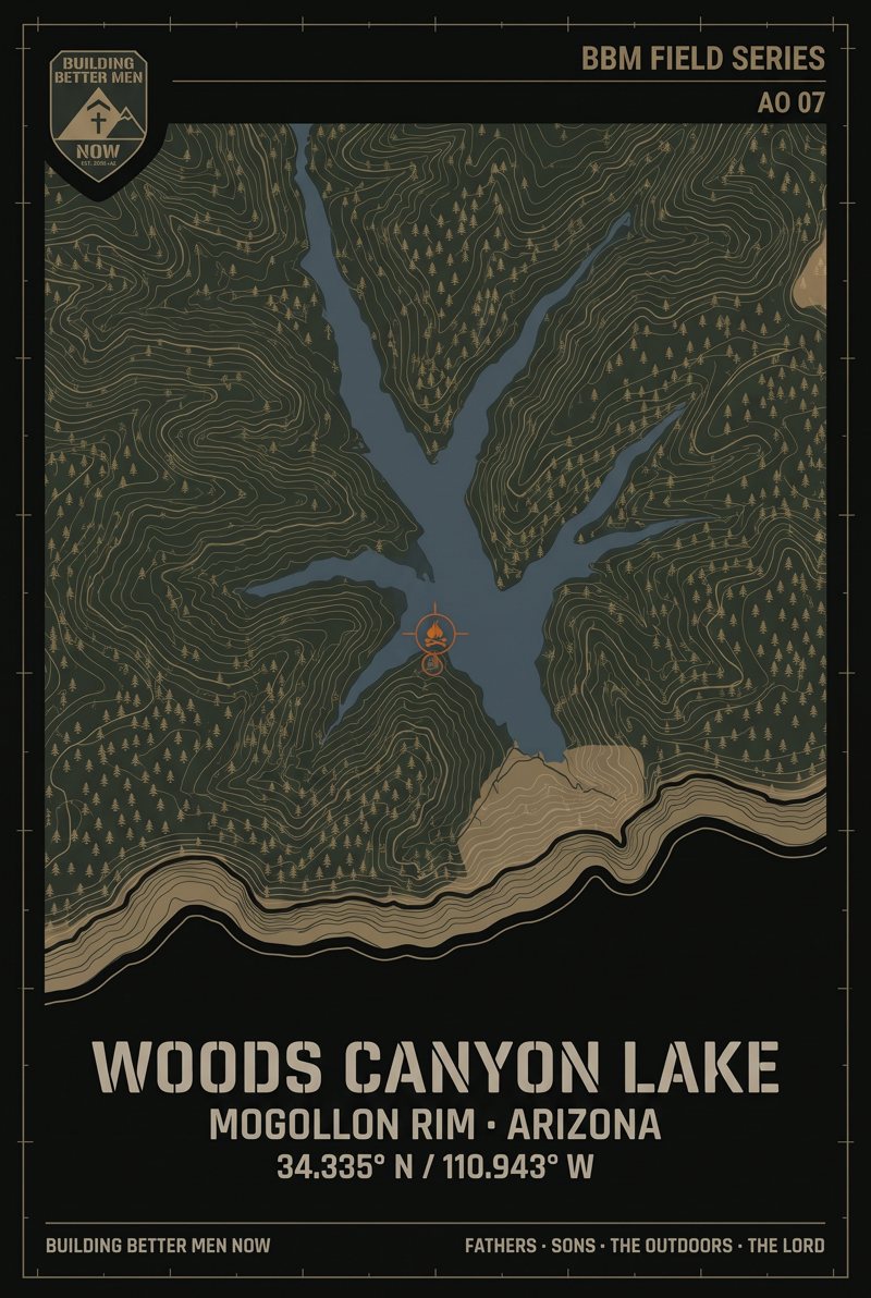 BBM Field Series AO 07 poster: Woods Canyon Lake topo map