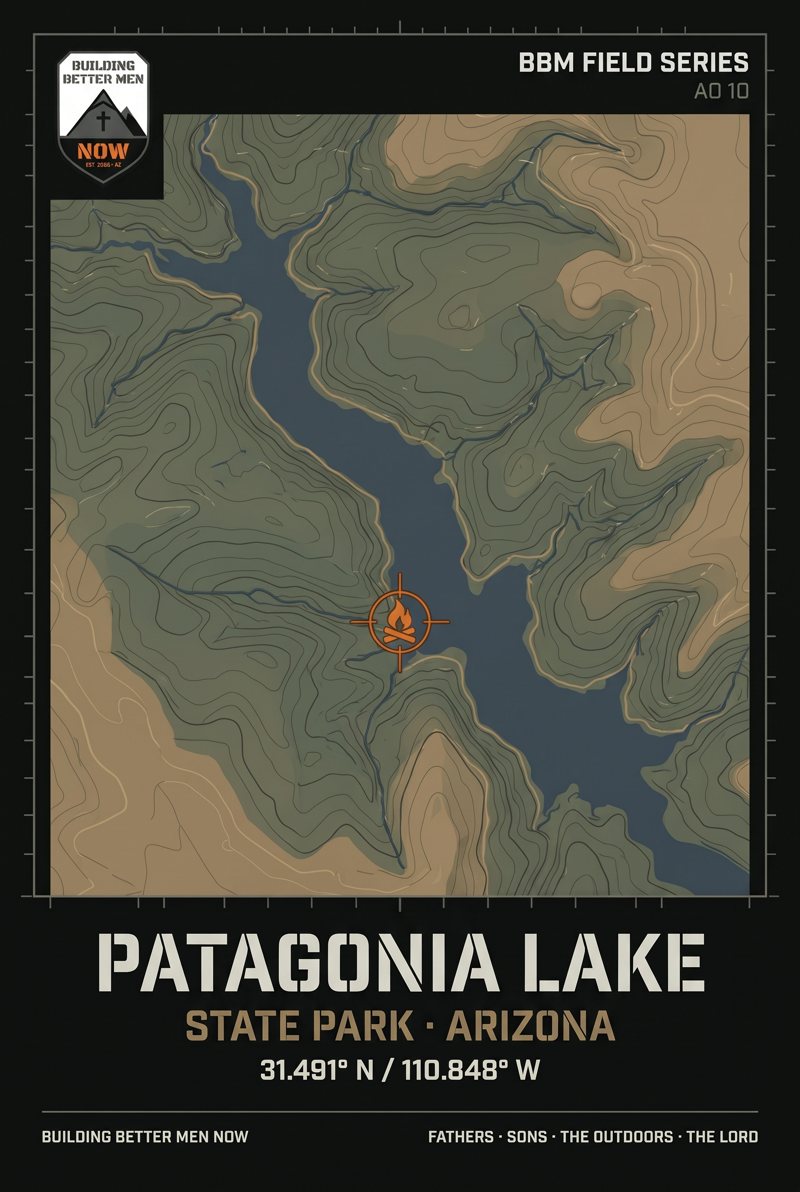 BBM Field Series AO 10 poster: Patagonia Lake State Park topo map